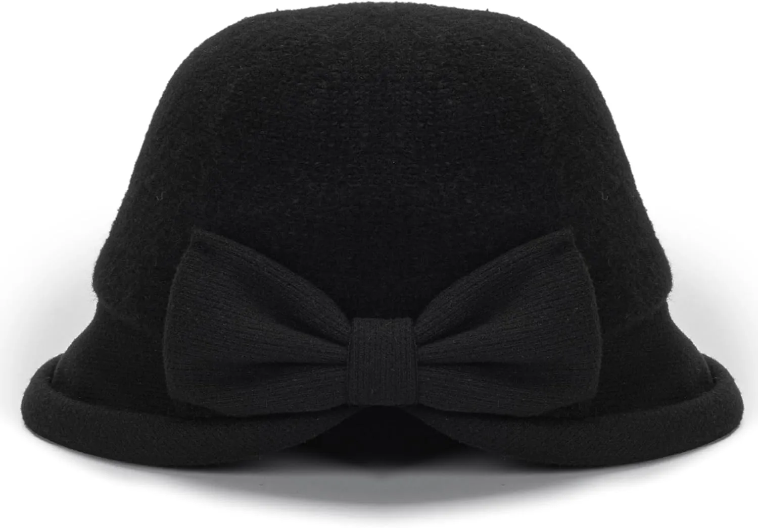 1920s Bowler Cloche Bucket Hat for Woman - Winter Warm Church Derby Fedora Hat with Bowknot