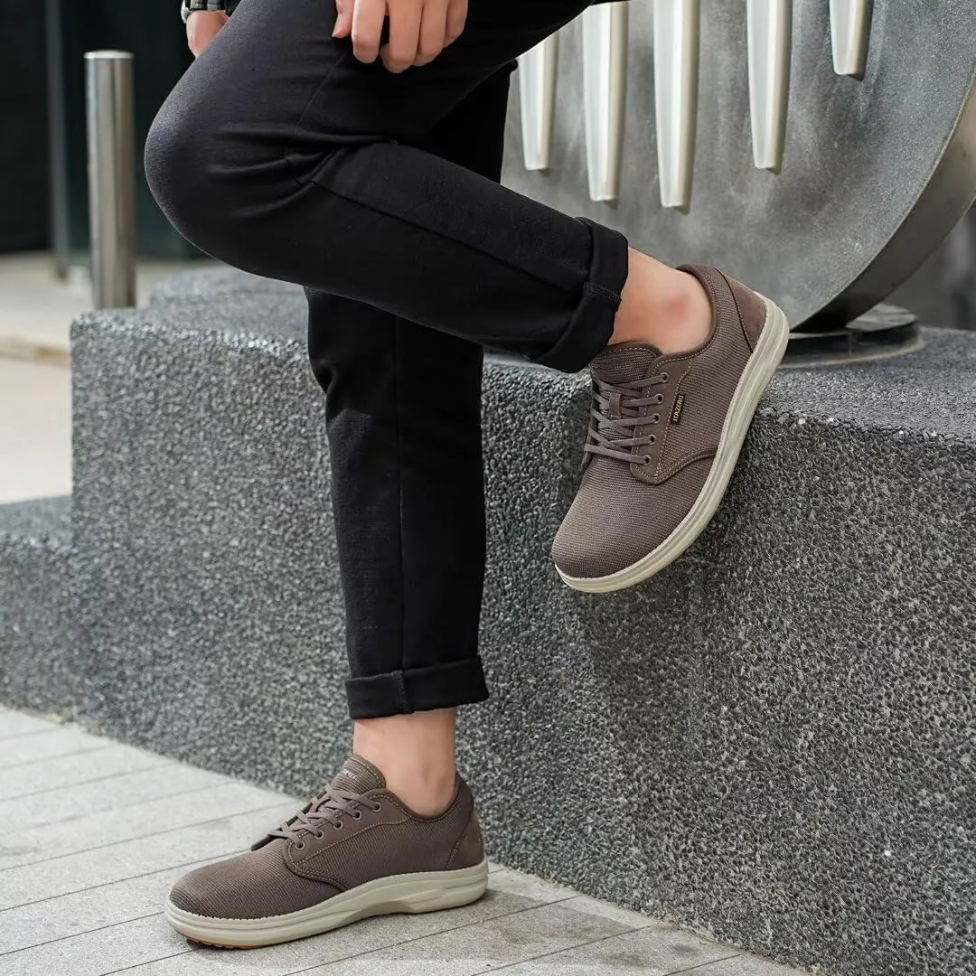 1TAZERO Men Wide Width Slip On Shoes Loafer with Arch Support Insoles Men Casual Shoes for Plantar Fasciiti with Arch Support