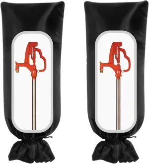 2 Pack Outdoor Faucet Covers for Winter, 13" W x 25" H Sprinkler Freeze Protector, Outside Yard Hydrant Insulated Hose Bib Protector Socks, Spigot Pipe Covers Freeze Protection Black
