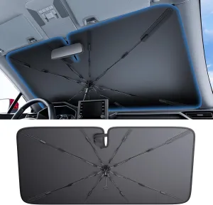2025 Ice-Shield Car Windshield Sun Shade [100% Sun Block, 4th-Gen Cooling Tech] Reflective Heat Insulation, Portable Foldable Front Window Sunshade for Sedans/SUVs - Universal Fit 57"x32"