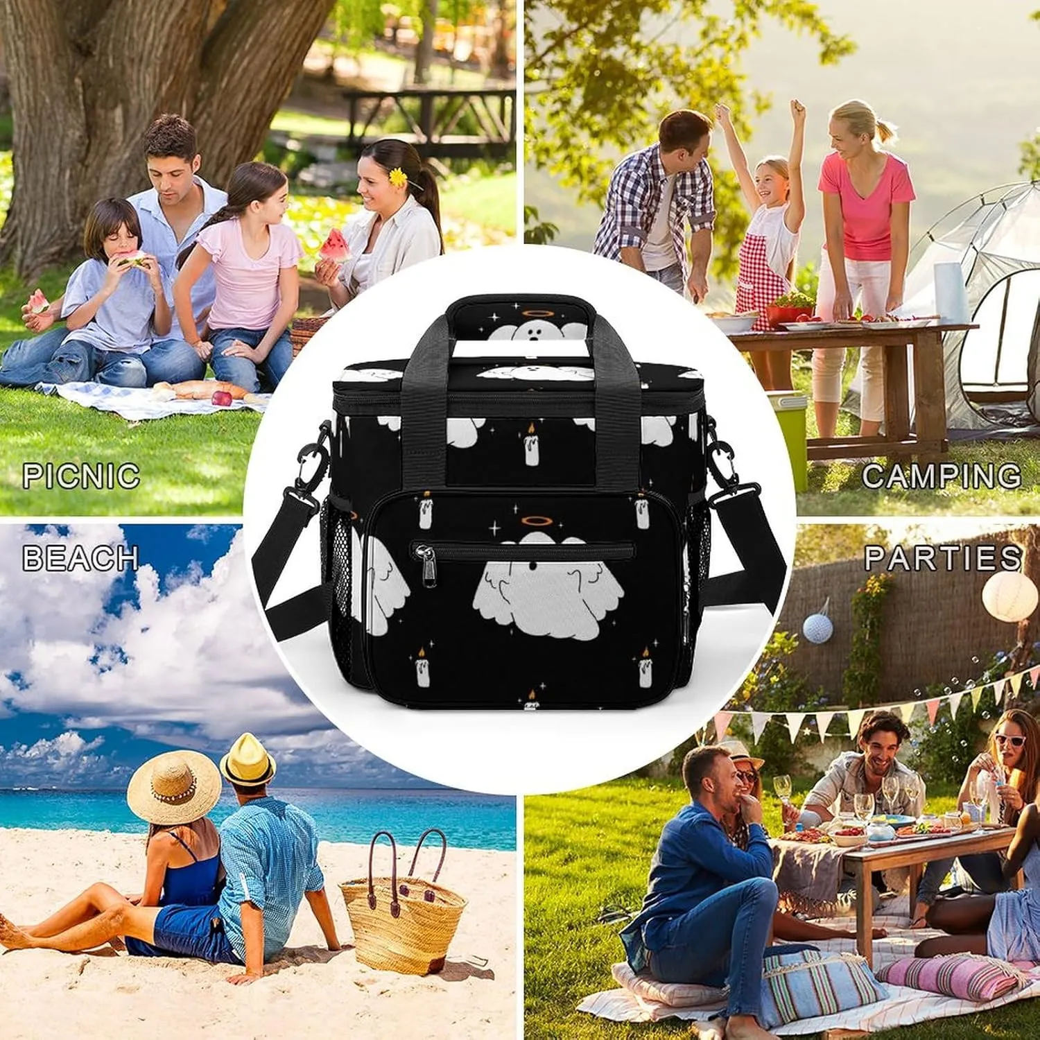 22.5L Waterproof Soft Cooler BagInsulated Lunch Box for Camping Fishing Beach Road Trips