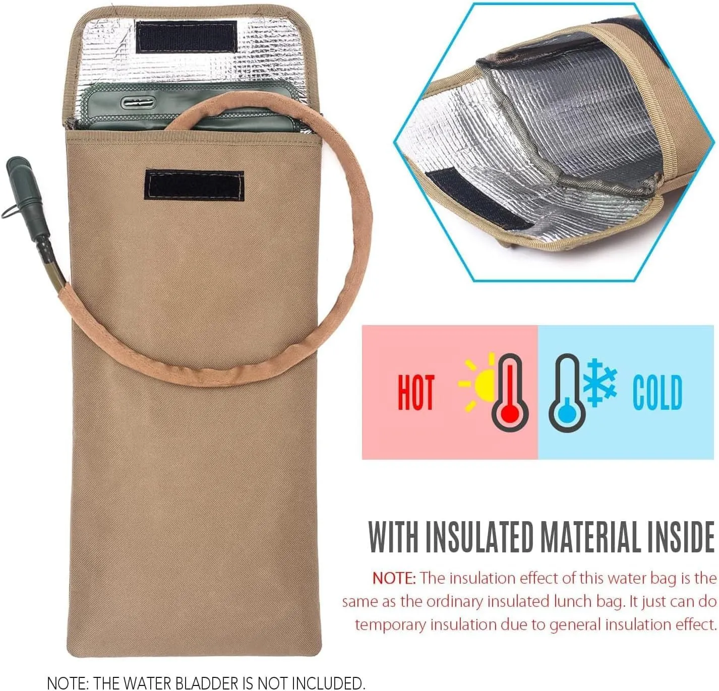 2PCS Hydration Bladder Insulation Sleeve - Insulated Water Bladder Sleeve, Protective Cooler Bag, Convenient 600D Oxford Water Bladder Pack, Lightweight Storage Pouch