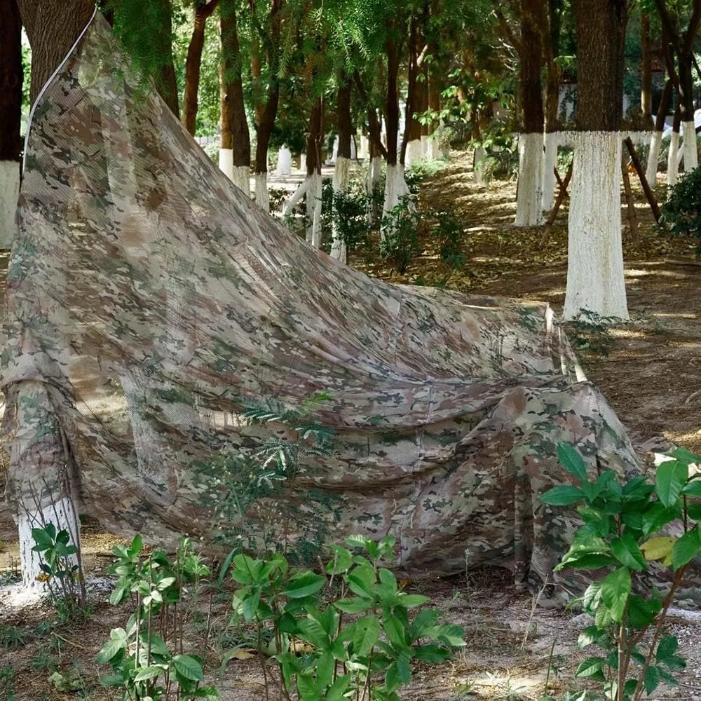 300D Camouflage Netting Burlap Camo Mesh Sunshade Camouflage Cover Shooting Hunting Camo Netting Military Ground Blinds for Tree Stand(2x3/6.6x10ft)
