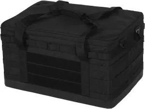 60L Camping Storage Bag with Removable Dividers Multiple Pockets Anti Slip Black Camping Cookware Organizer for Traveling