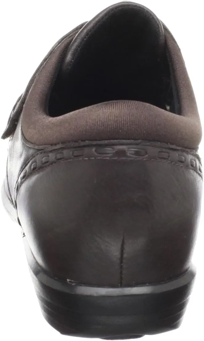 Aetrex Women's Emma Orthopedic Adjustable Slip on Leather Monk Strap Loafer Shoe