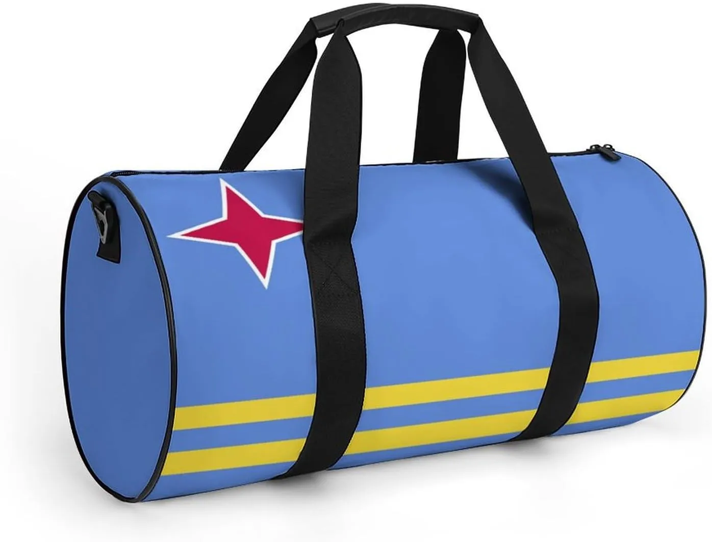 Aruba Flag Large Gym Duffel Bag with Wet Pocket for Men Women Travel Workout