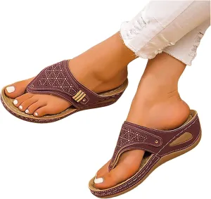 Avylays Orthopedic Sandals for Women Wedge Walking Sandals Breathable Mesh Sports Sandals Non Slip Platform Slippers