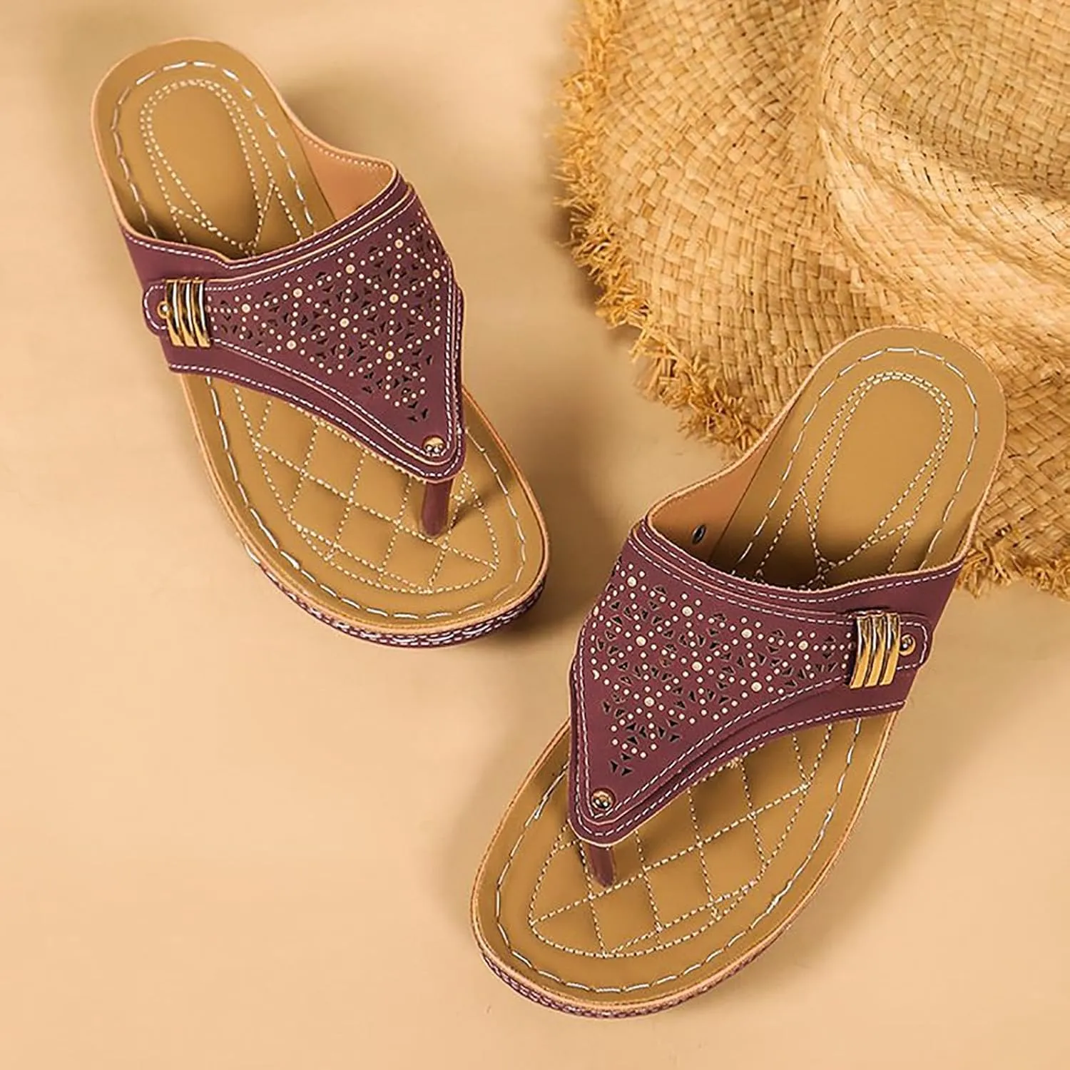 Avylays Orthopedic Sandals for Women Wedge Walking Sandals Breathable Mesh Sports Sandals Non Slip Platform Slippers