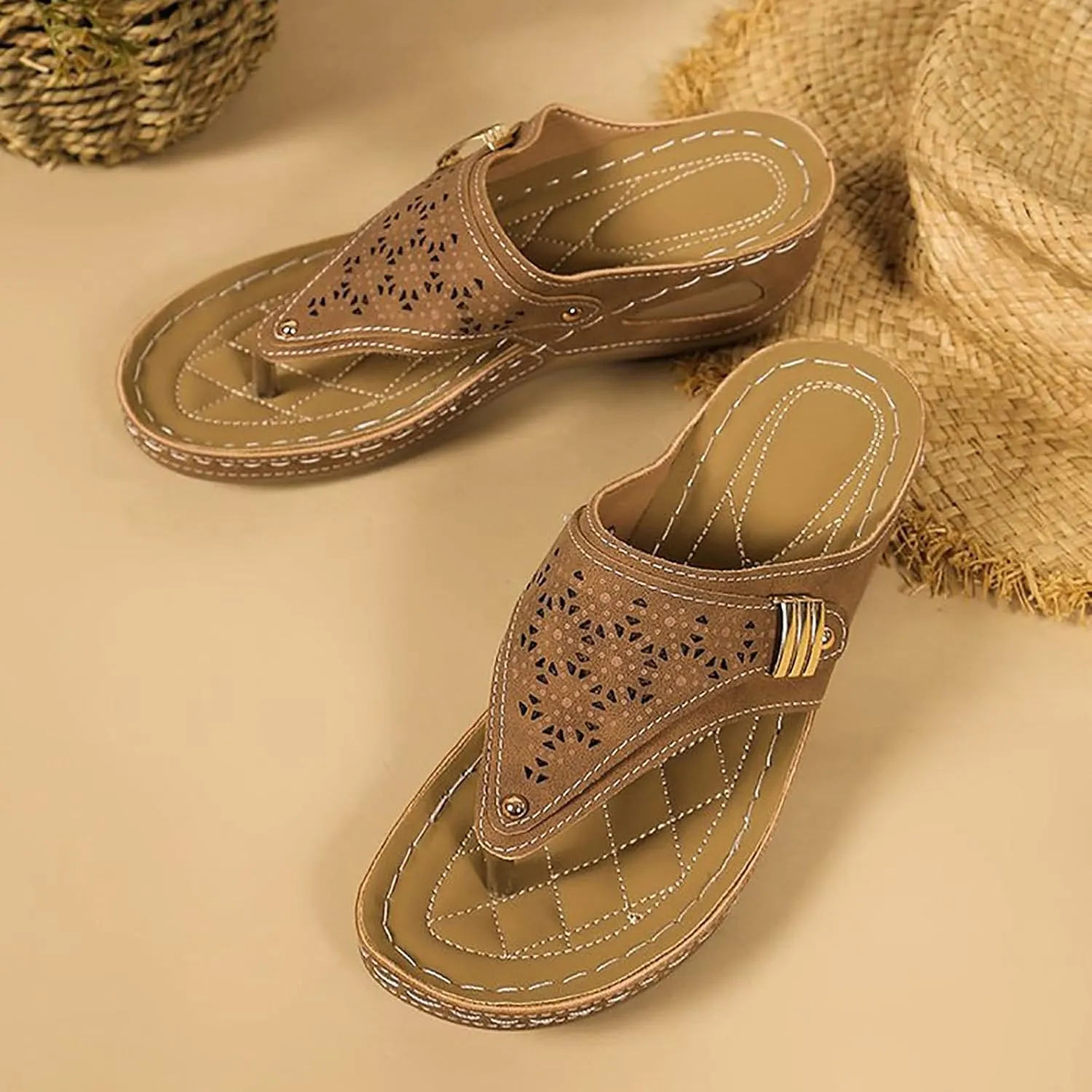 Avylays Orthopedic Sandals for Women Wedge Walking Sandals Breathable Mesh Sports Sandals Non Slip Platform Slippers