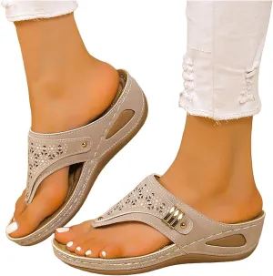Avylays Orthopedic Sandals for Women Wedge Walking Sandals Breathable Mesh Sports Sandals Non Slip Platform Slippers