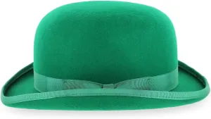 Belfry Mickey Irish Green Derby Hat with Feather and Liner