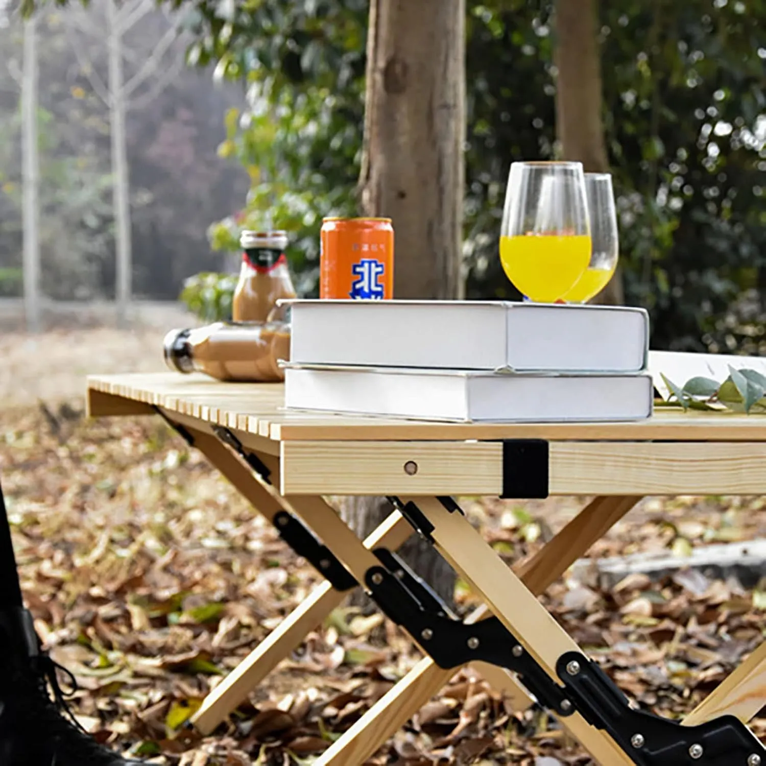 BK&MF Outdoor Folding Camping Table,Aluminum Travel Table Portable Ultralight Picnic Camping Table with Carry Bag for BBQ, Party, Camping,B,120x60x41cm(47x24x16inch)