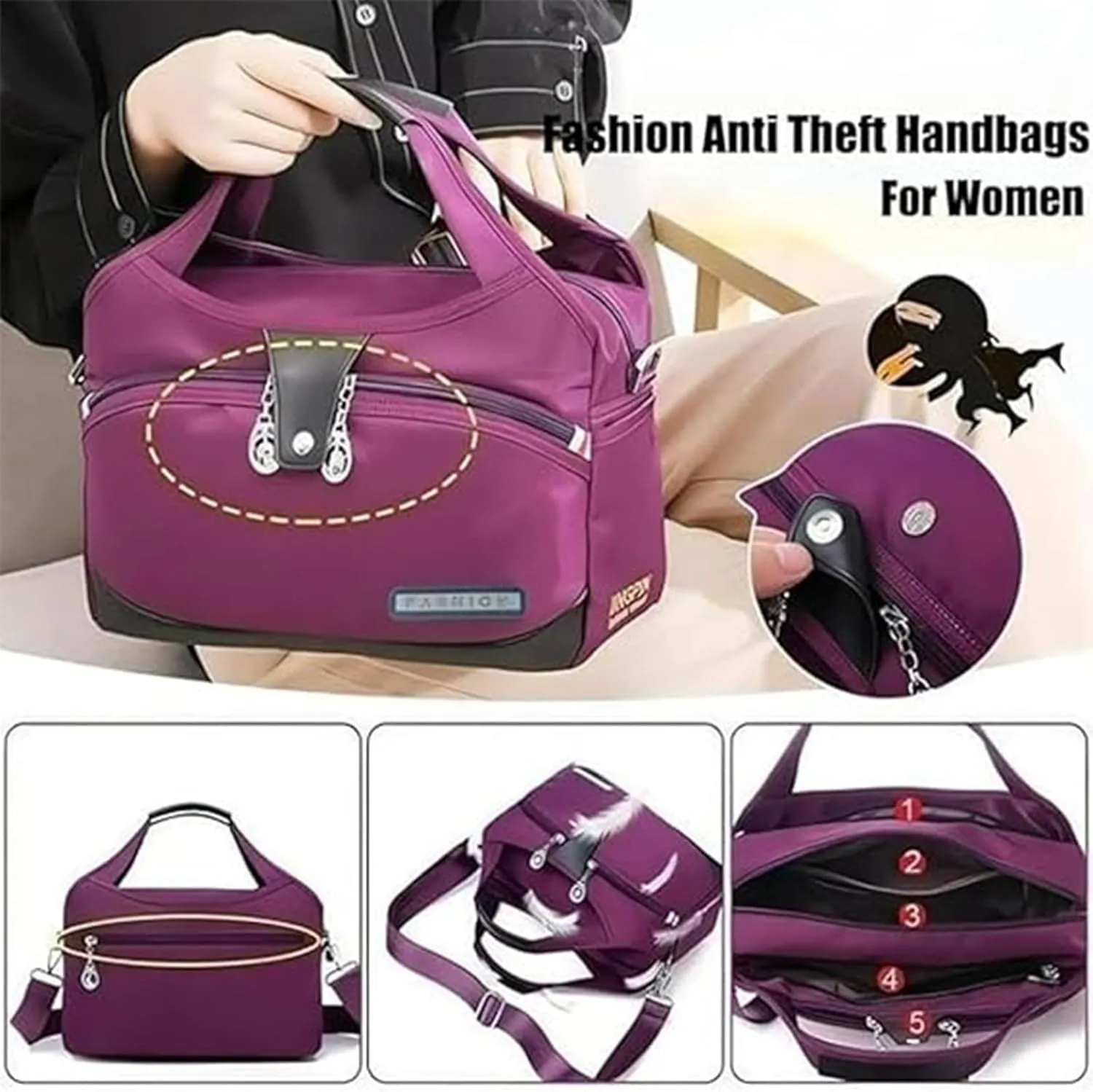 Blaciokamith Tote Bag, Soft Side Lightweight Underseat Tote Bag, Waterproof Oxford Cloth Shoulder, for Daily Traveling