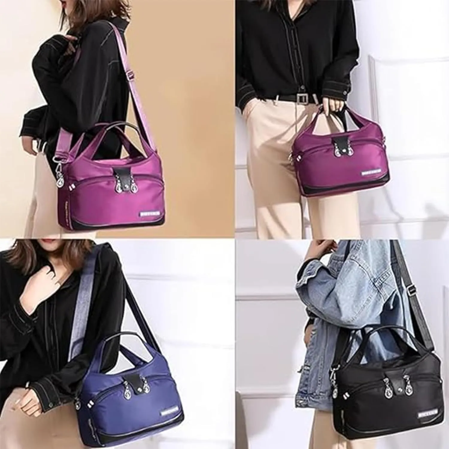 Blaciokamith Tote Bag, Soft Side Lightweight Underseat Tote Bag, Waterproof Oxford Cloth Shoulder, for Daily Traveling
