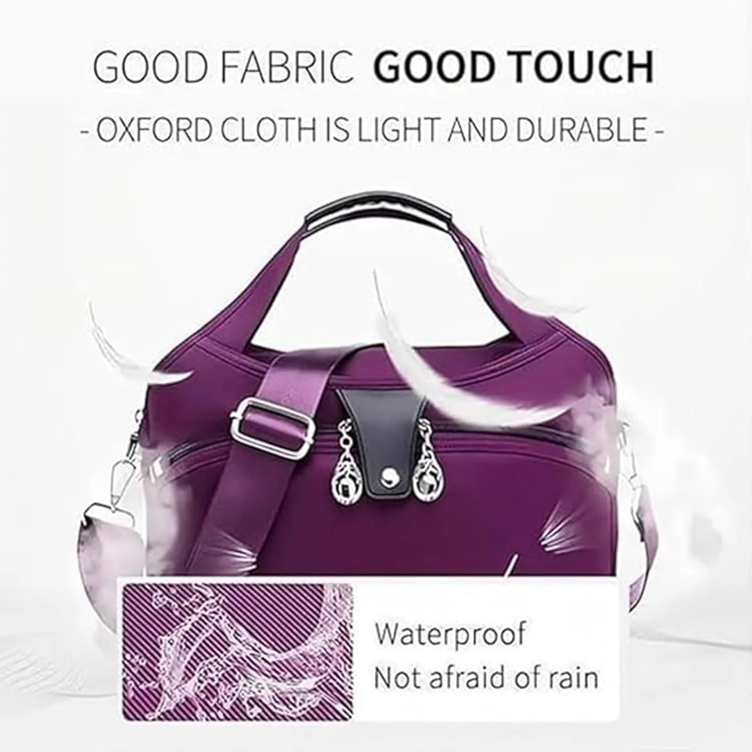 Blaciokamith Tote Bag, Soft Side Lightweight Underseat Tote Bag, Waterproof Oxford Cloth Shoulder, for Daily Traveling