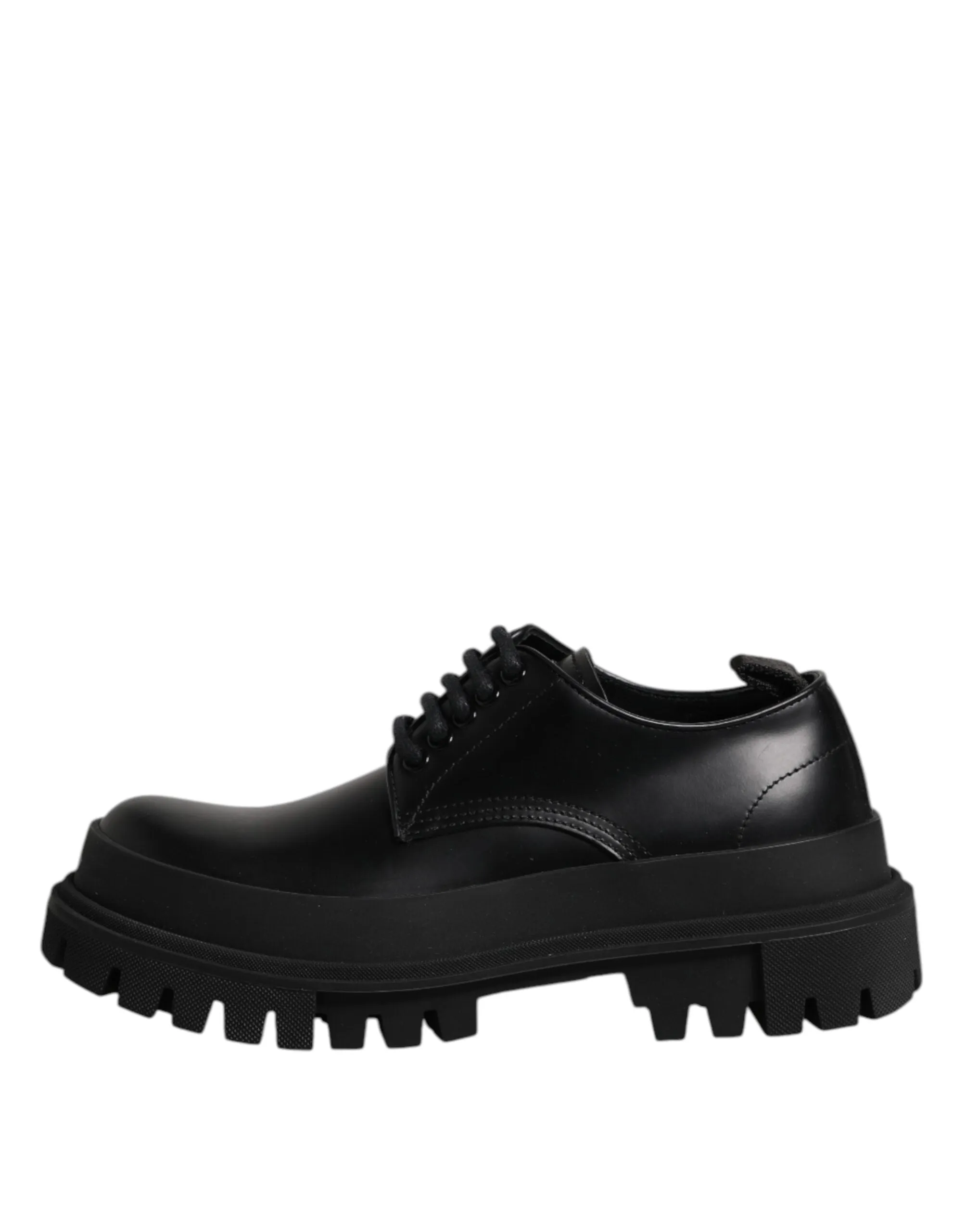 Black Leather Lace Up Derby Men Dress Shoes