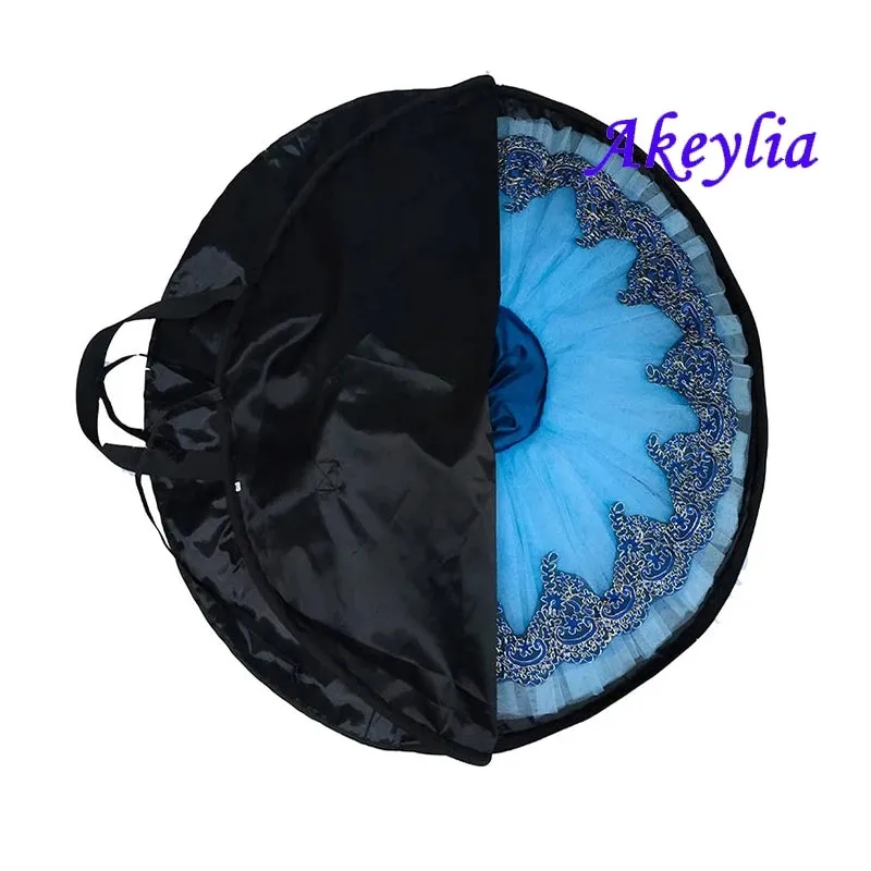 Blue Waterproof Ballet Tutu Bag with Zippers, Pink Canvas, Flexible & Foldable Dance Bag for Tutus
