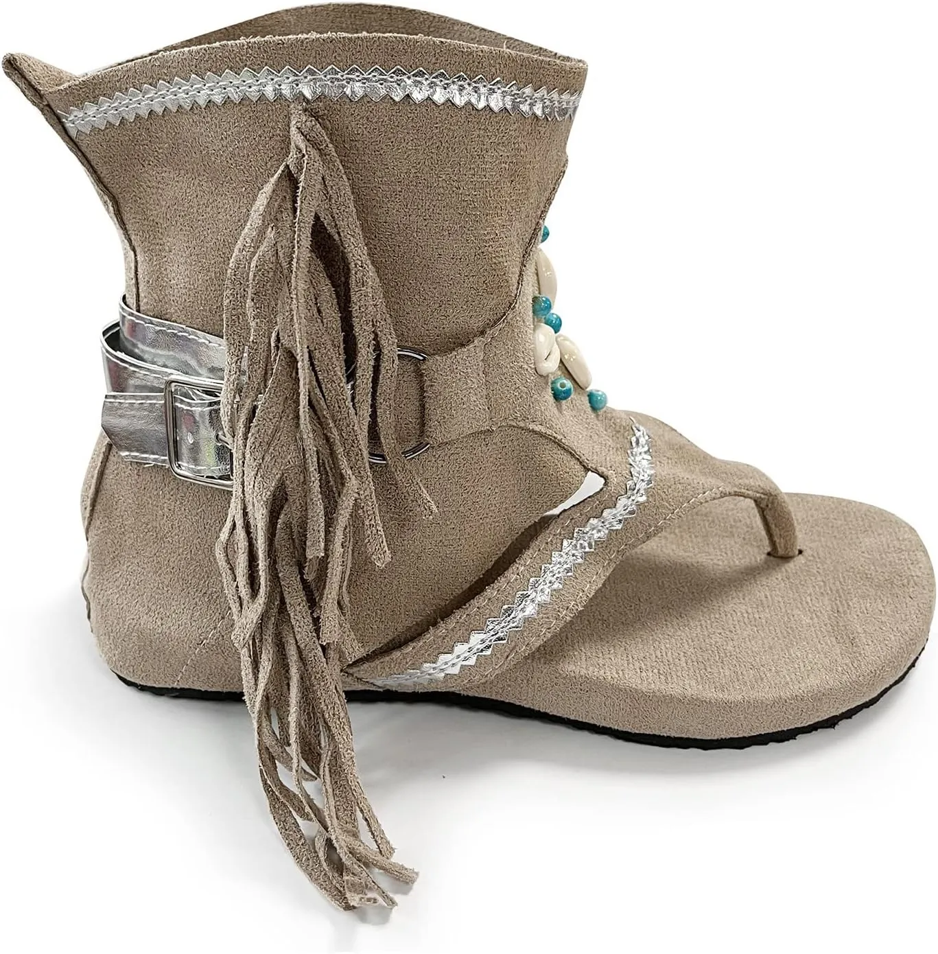 Boho Sandals for Women Flat Vintage Fringe Tassel Clip Toe Flip Flops Beaded Beach Shoes Ladies Casual Boots