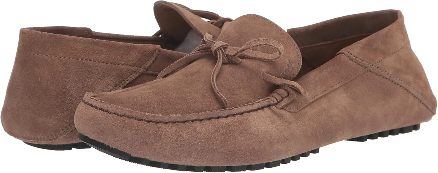 BOSS Women's Suede Slip-on Moccasins with Top Bow Detail Loafer Flat