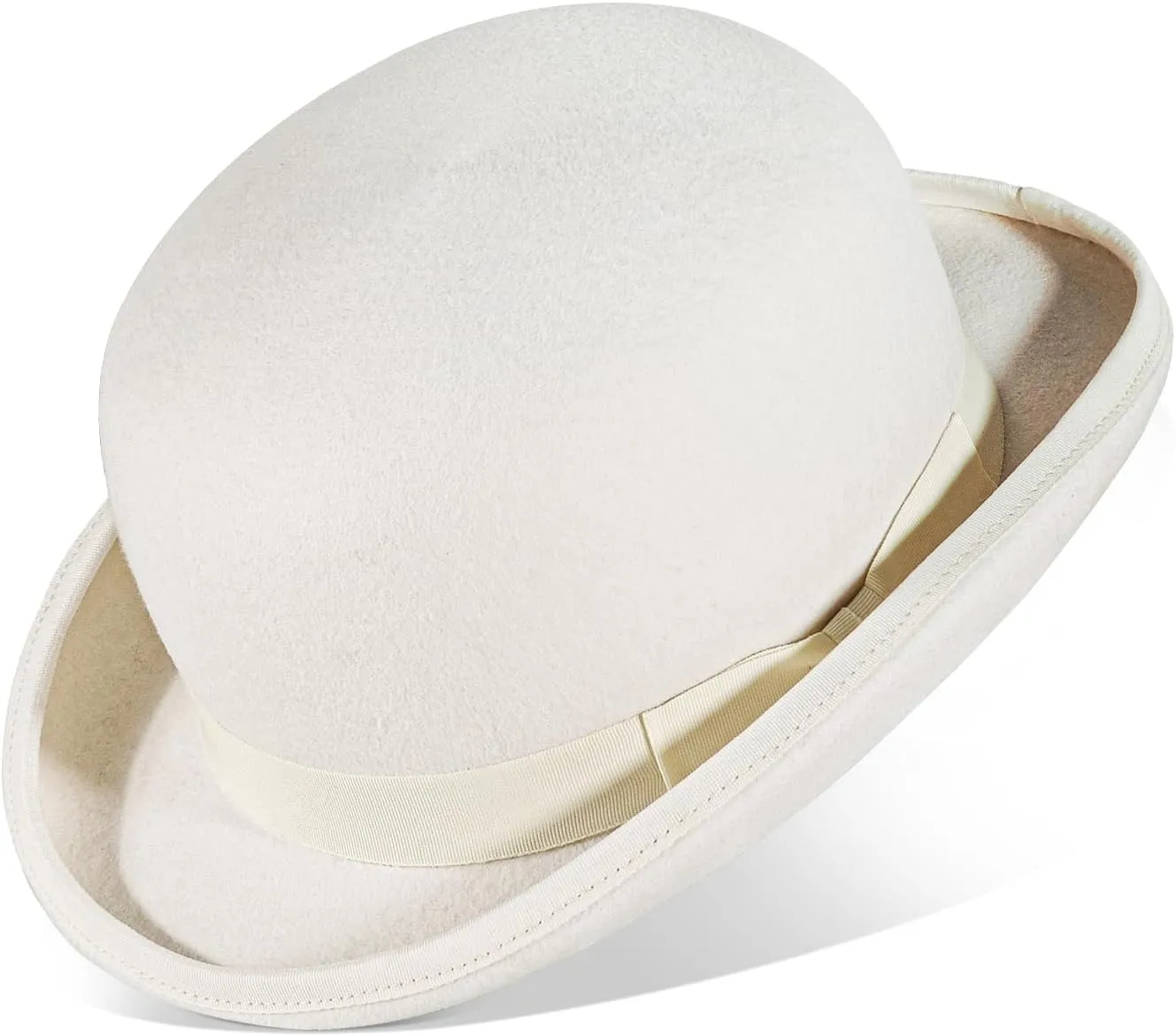 Bowler Derby 100% Wool Theater Quality Hat for Men Women, Clown Bowler, Bolo Hat–Genuine Felt Derby Hats for Costumes