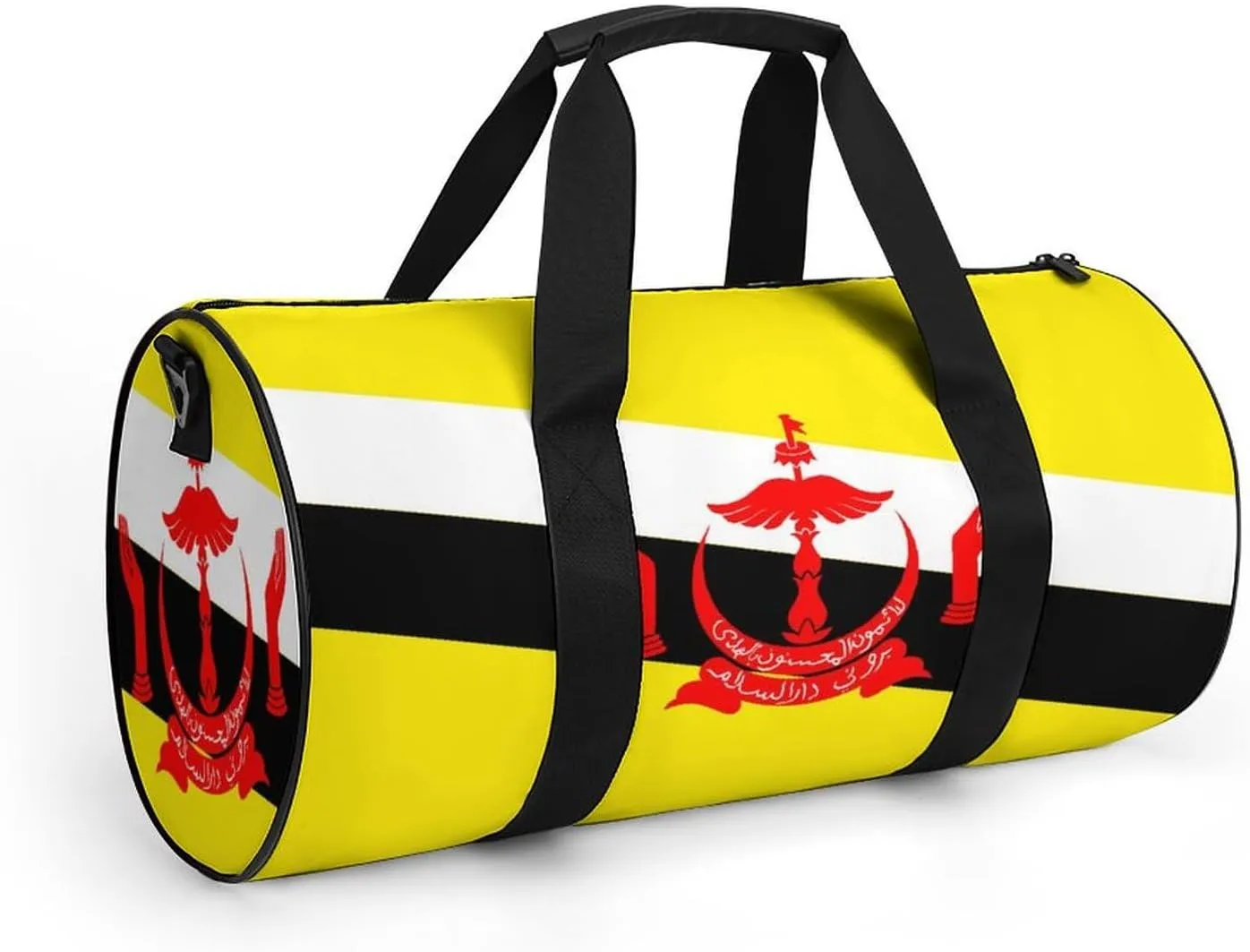Brunei Flag Gym Duffel with Wet Pocket for Boys Girls Sports Travel Overnight Weekender