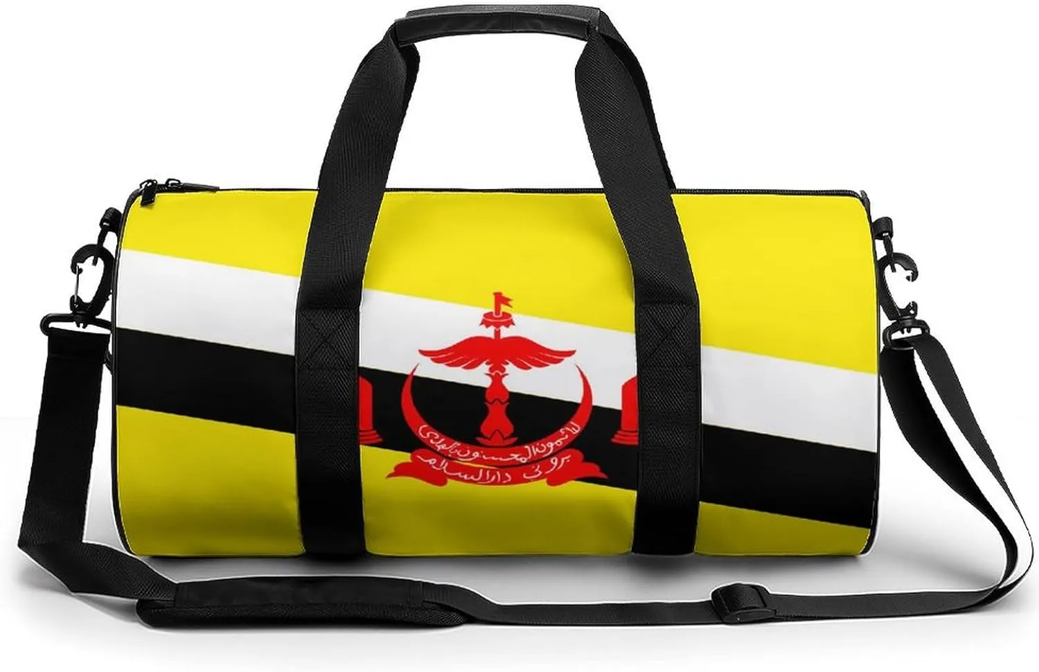 Brunei Flag Gym Duffel with Wet Pocket for Boys Girls Sports Travel Overnight Weekender