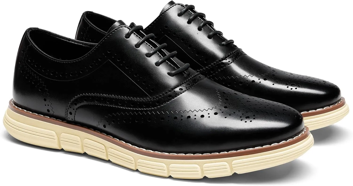 Bruno Marc Men's Crossflex Dress Sneakers Wingtip Derby Casual Oxford Formal Shoes
