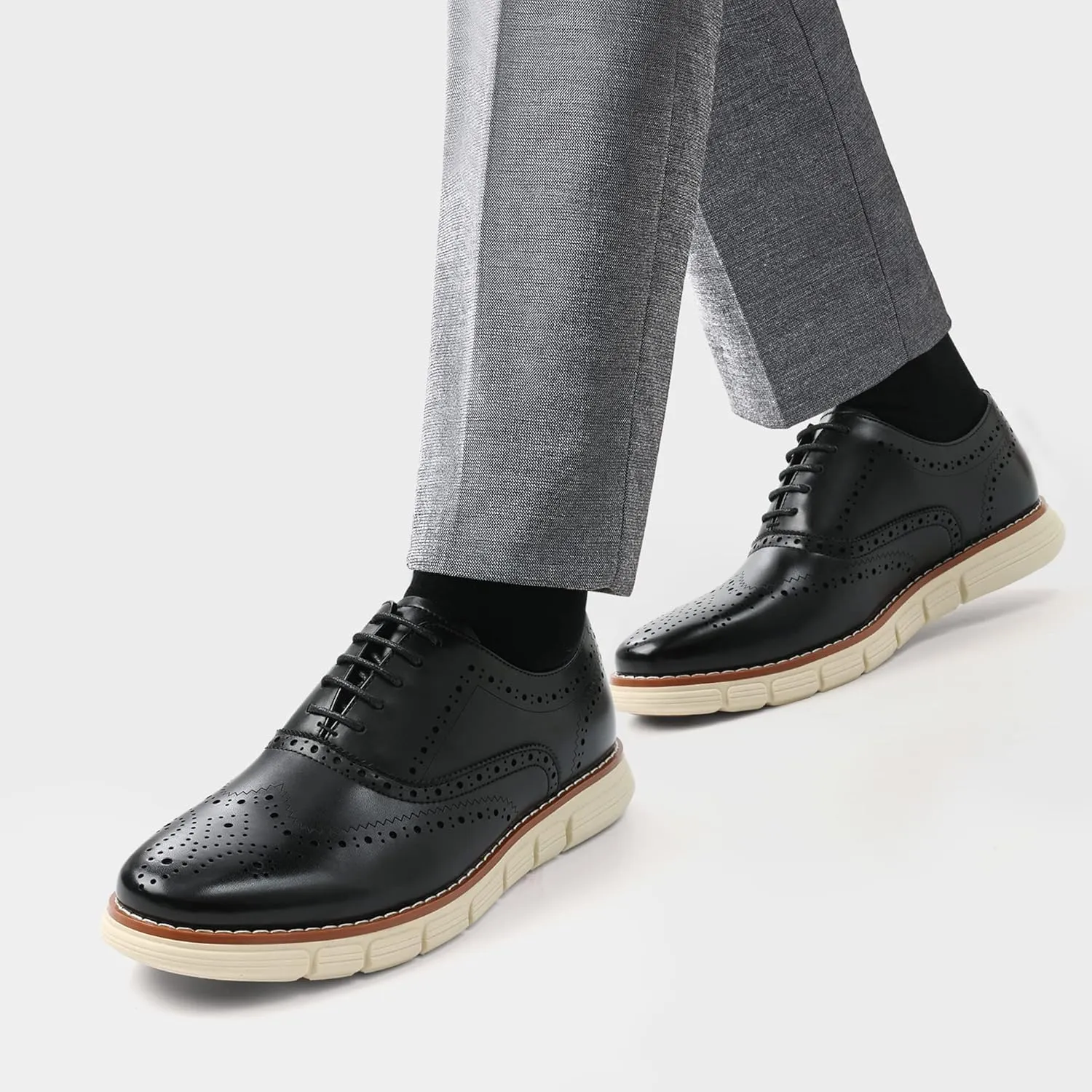 Bruno Marc Men's Crossflex Dress Sneakers Wingtip Derby Casual Oxford Formal Shoes