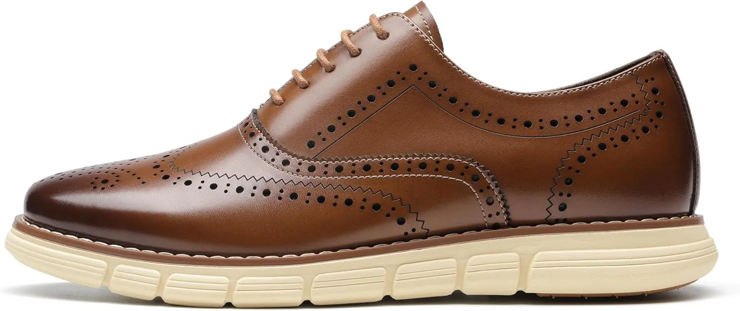 Bruno Marc Men's Crossflex Dress Sneakers Wingtip Derby Casual Oxford Formal Shoes