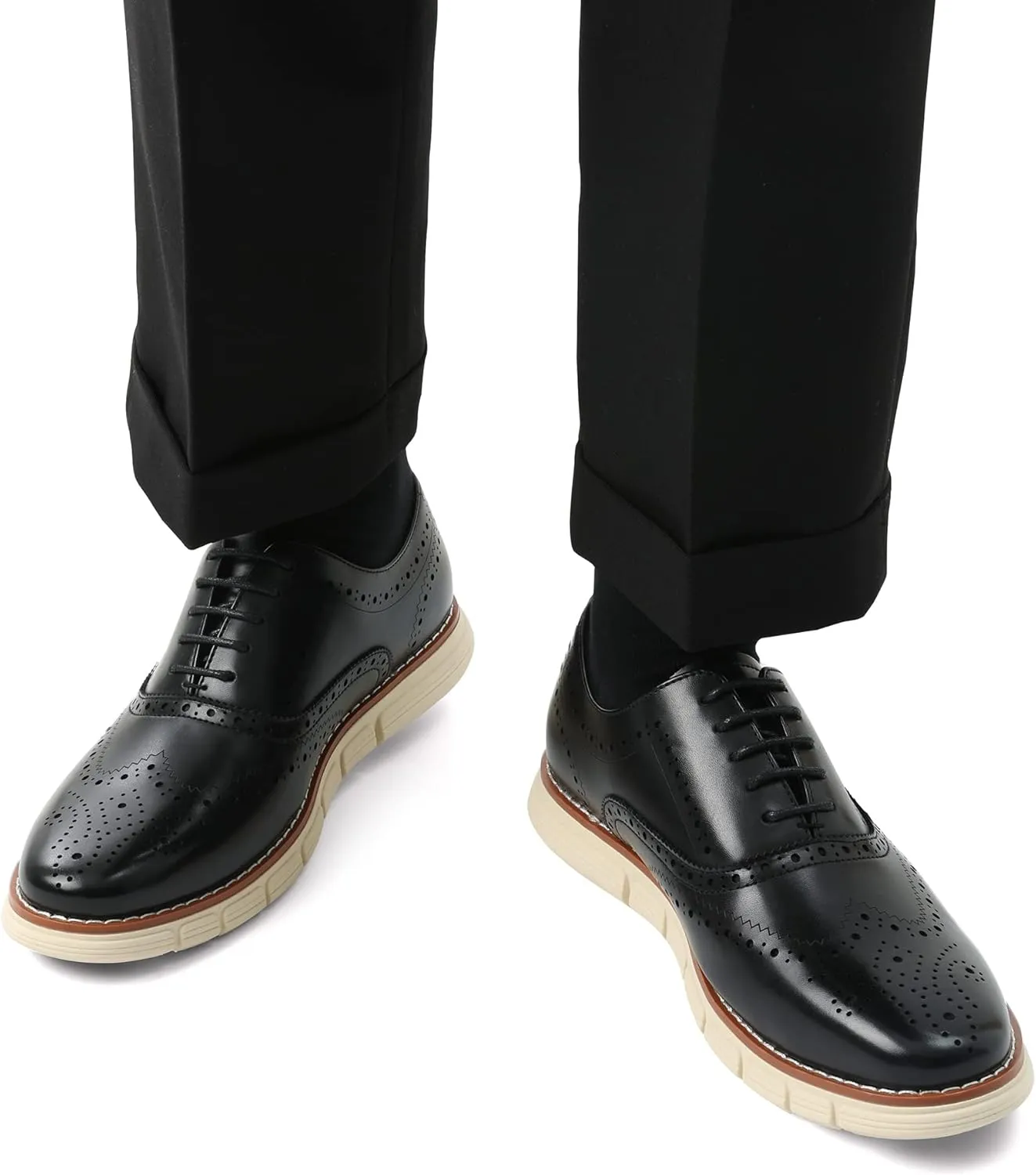 Bruno Marc Men's Crossflex Dress Sneakers Wingtip Derby Casual Oxford Formal Shoes