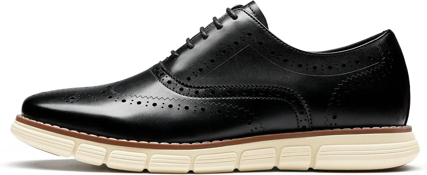 Bruno Marc Men's Crossflex Dress Sneakers Wingtip Derby Casual Oxford Formal Shoes