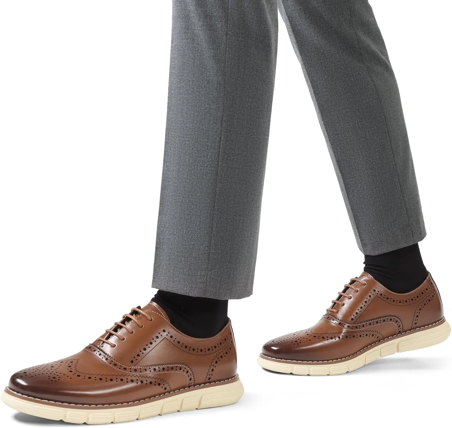 Bruno Marc Men's Crossflex Dress Sneakers Wingtip Derby Casual Oxford Formal Shoes