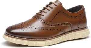 Bruno Marc Men's Crossflex Dress Sneakers Wingtip Derby Casual Oxford Formal Shoes