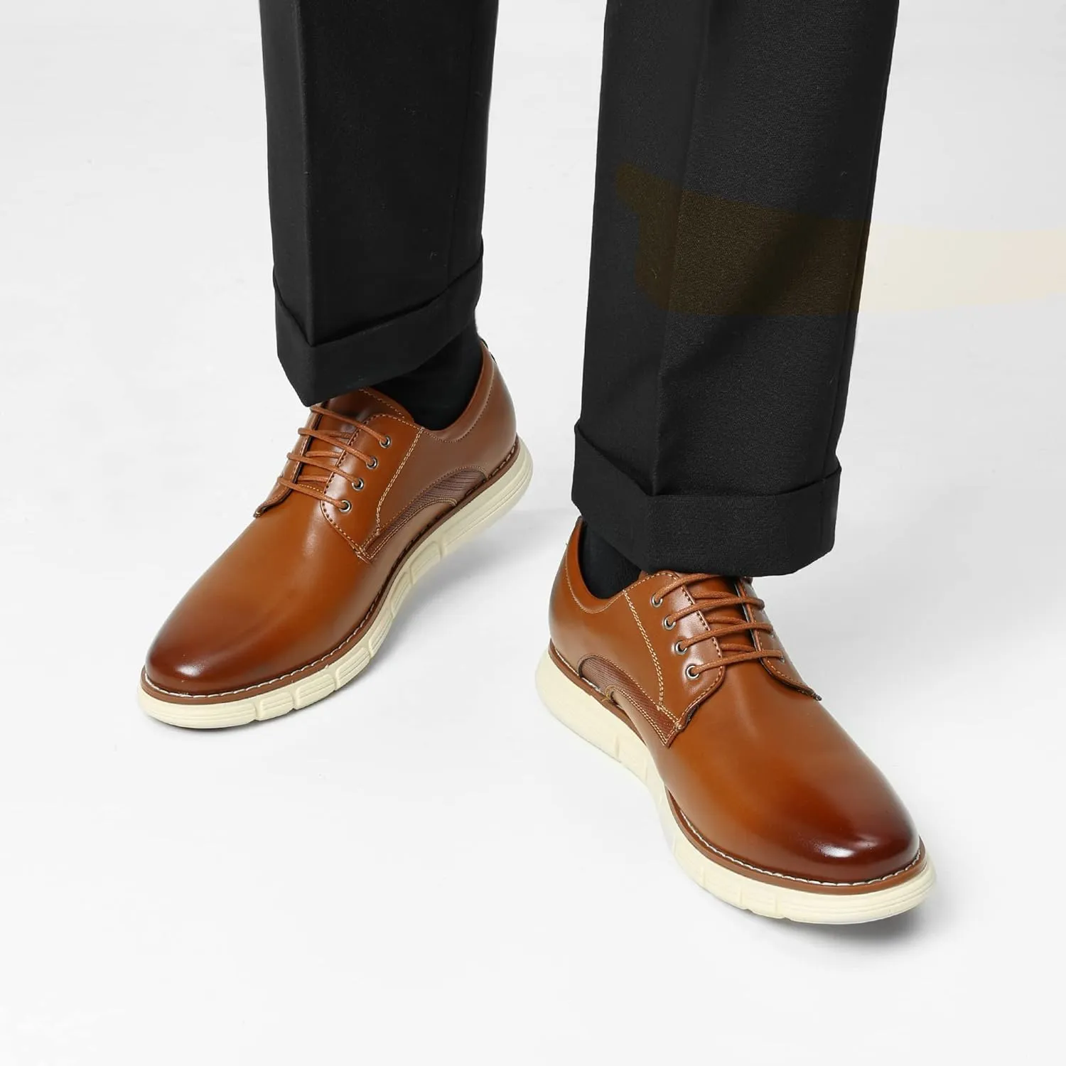 Bruno Marc Men's Crossflex Dress Sneakers Wingtip Derby Casual Oxford Formal Shoes