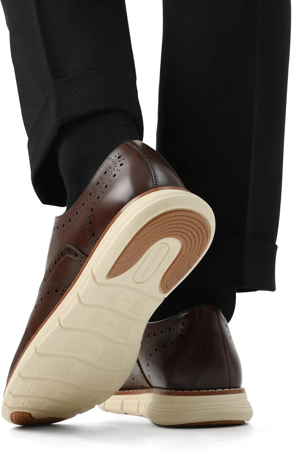 Bruno Marc Men's Crossflex Dress Sneakers Wingtip Derby Casual Oxford Formal Shoes