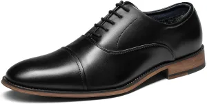 Bruno Marc Men's Lace Up Soft Cap-Toe Formal Dress Shoes