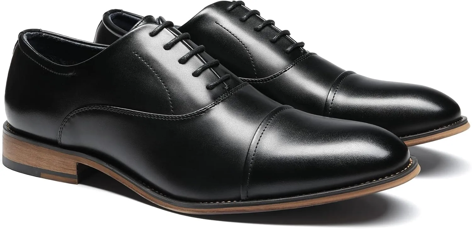 Bruno Marc Men's Lace Up Soft Cap-Toe Formal Dress Shoes