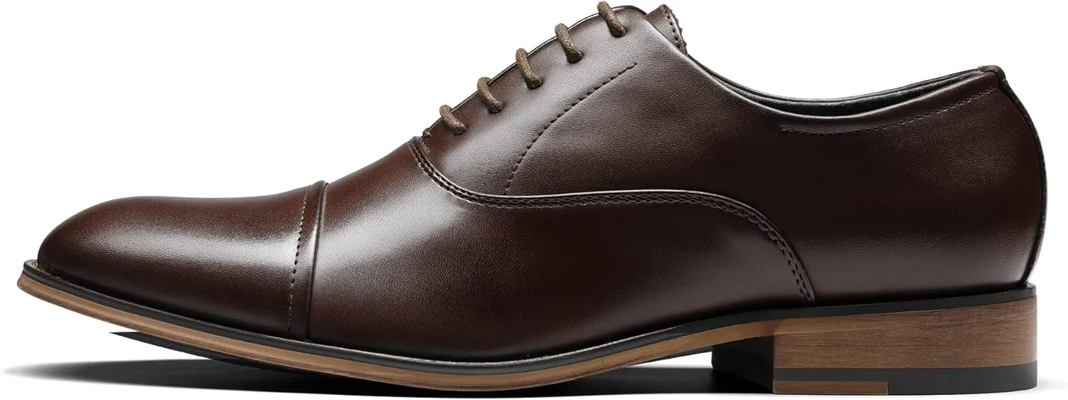 Bruno Marc Men's Lace Up Soft Cap-Toe Formal Dress Shoes