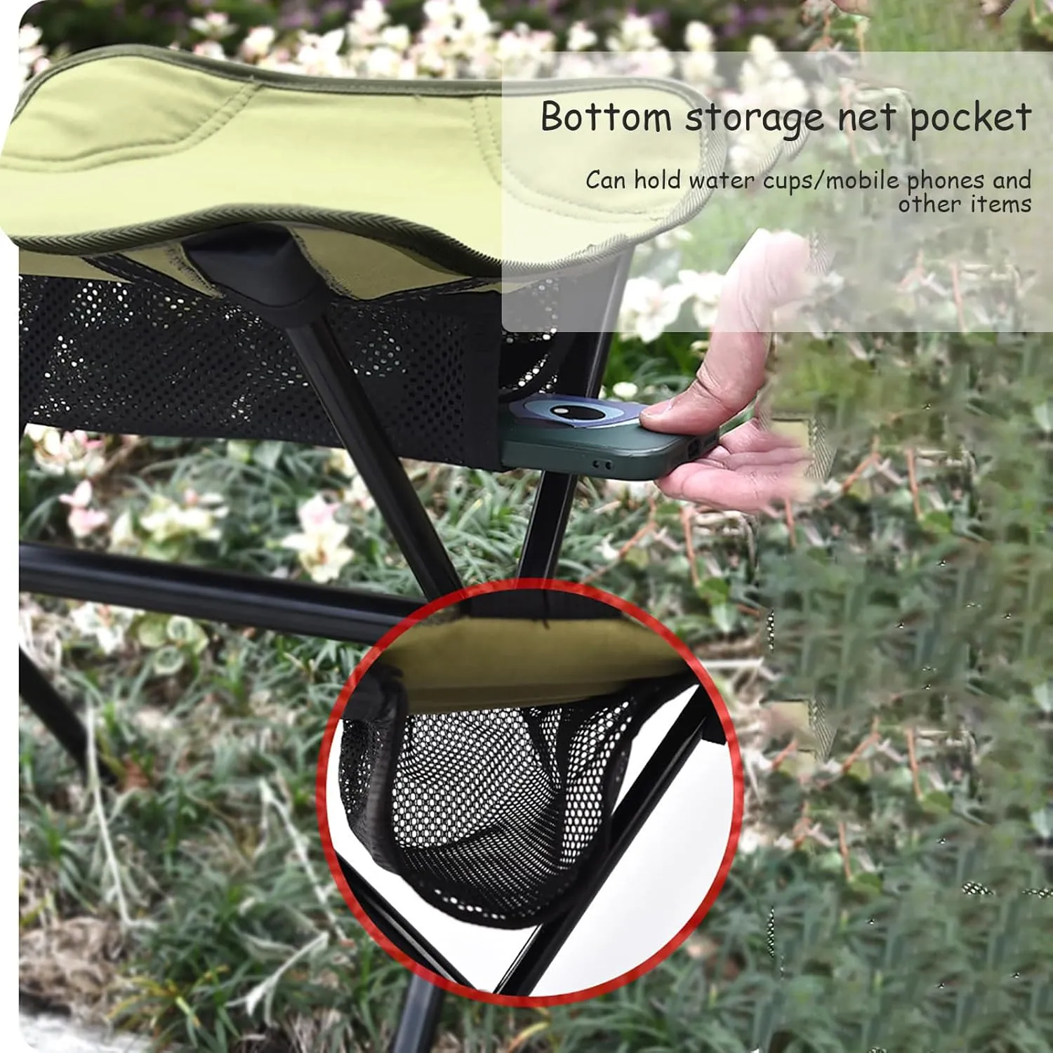 Camping Stools, Portable & Compact Camping Stool for Outdoor Activities - Lightweight, Durable, Foldable, Ideal for Hiking, Fishing, Traveling, Gardening, Beach 34*32*32cm/13.4*12.6*12.6in Khaki