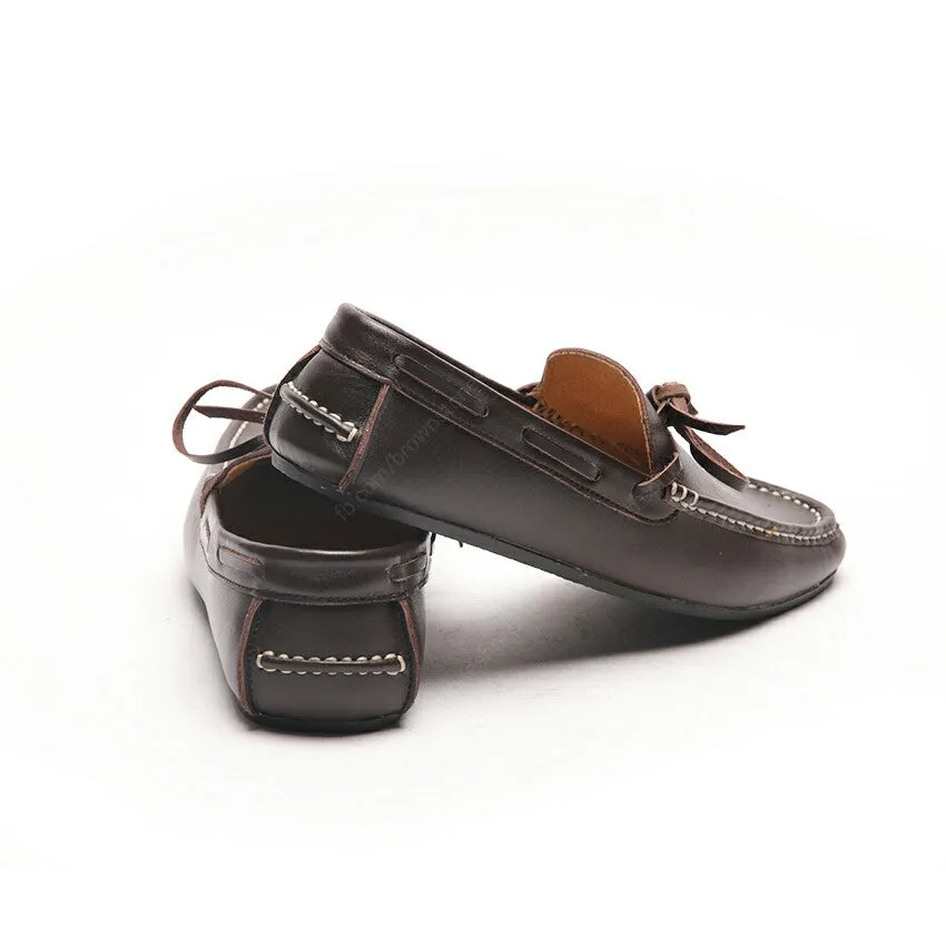 Casualist Lace Leather Loafer Soft Dark Brown