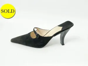 Chanel Suede Mule Size 37.5 It (7.5 Us)