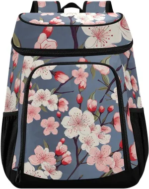 Cherry Blossom Cooler Backpack Cooler Insulated Leak Proof Lunch Backpack 36 Cans Waterproof Soft for Men Women Picnic Hiking Camping Beach