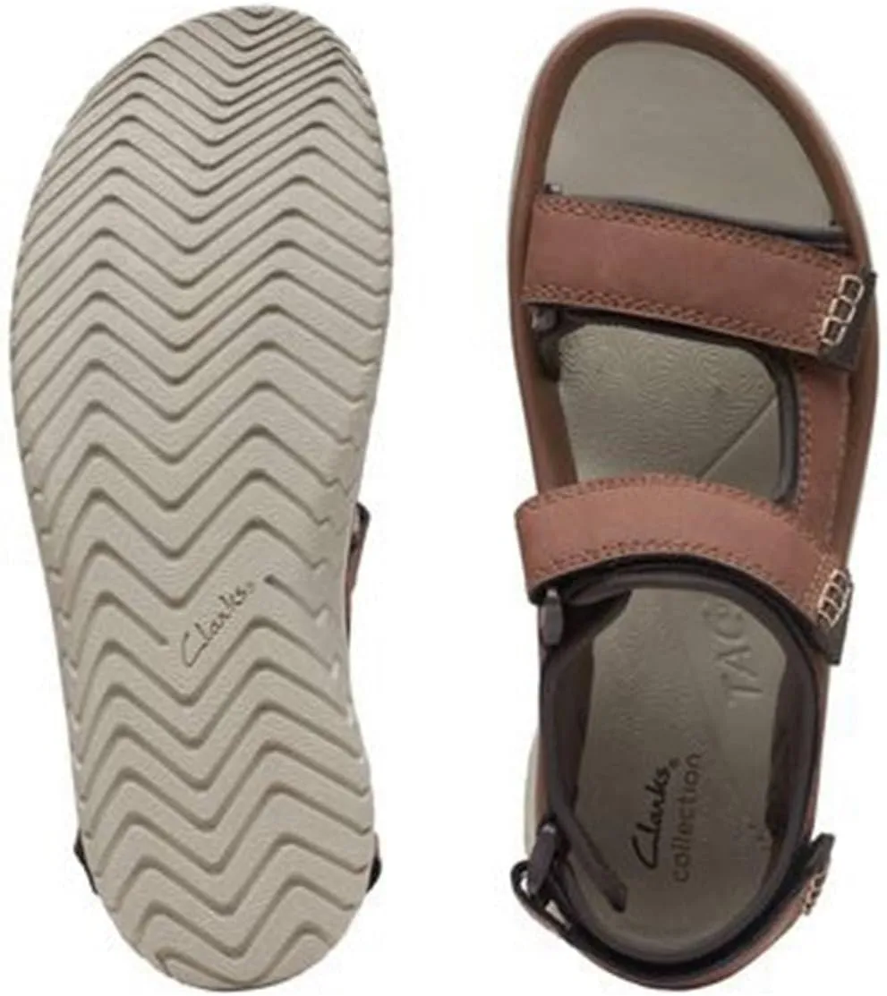 Clarks Men's Wesley Bay Flat Sandal, AD Template Size