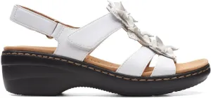 Clarks Women's Casual Heeled Sandal, White, 10 Narrow