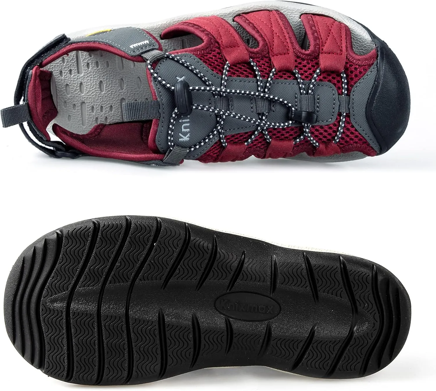 Closed Toe Hiking Sandals for Women Sport Sneaker Sandal Outdoor Red Female Lace-up Water Shoes Size 6-10
