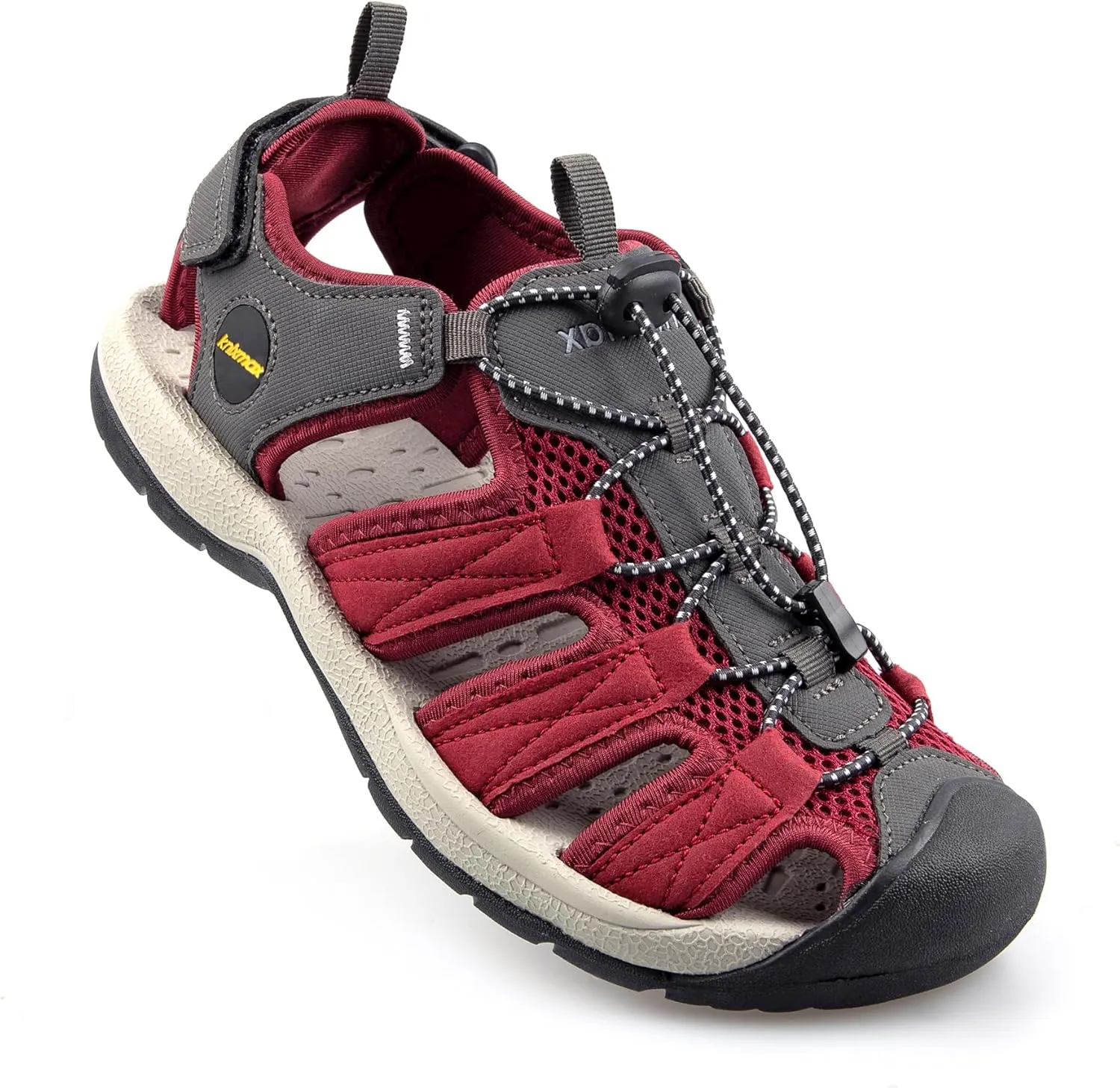 Closed Toe Hiking Sandals for Women Sport Sneaker Sandal Outdoor Red Female Lace-up Water Shoes Size 6-10