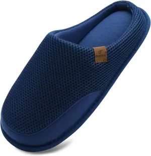 COFACE Unisex Mens Womens Cozy Memory Foam Scuff Slippers Casual Slip On Warm House Shoes Indoor/Outdoor Felt Sandal Slippers With Arch Support Rubber Sole Size 4-15