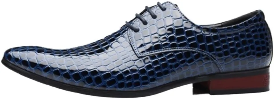 Crocodile Grain Men Casual Business Shoes Oxfords Fashion Pointed Toe Lace-up Mens Dress Shoes for Male