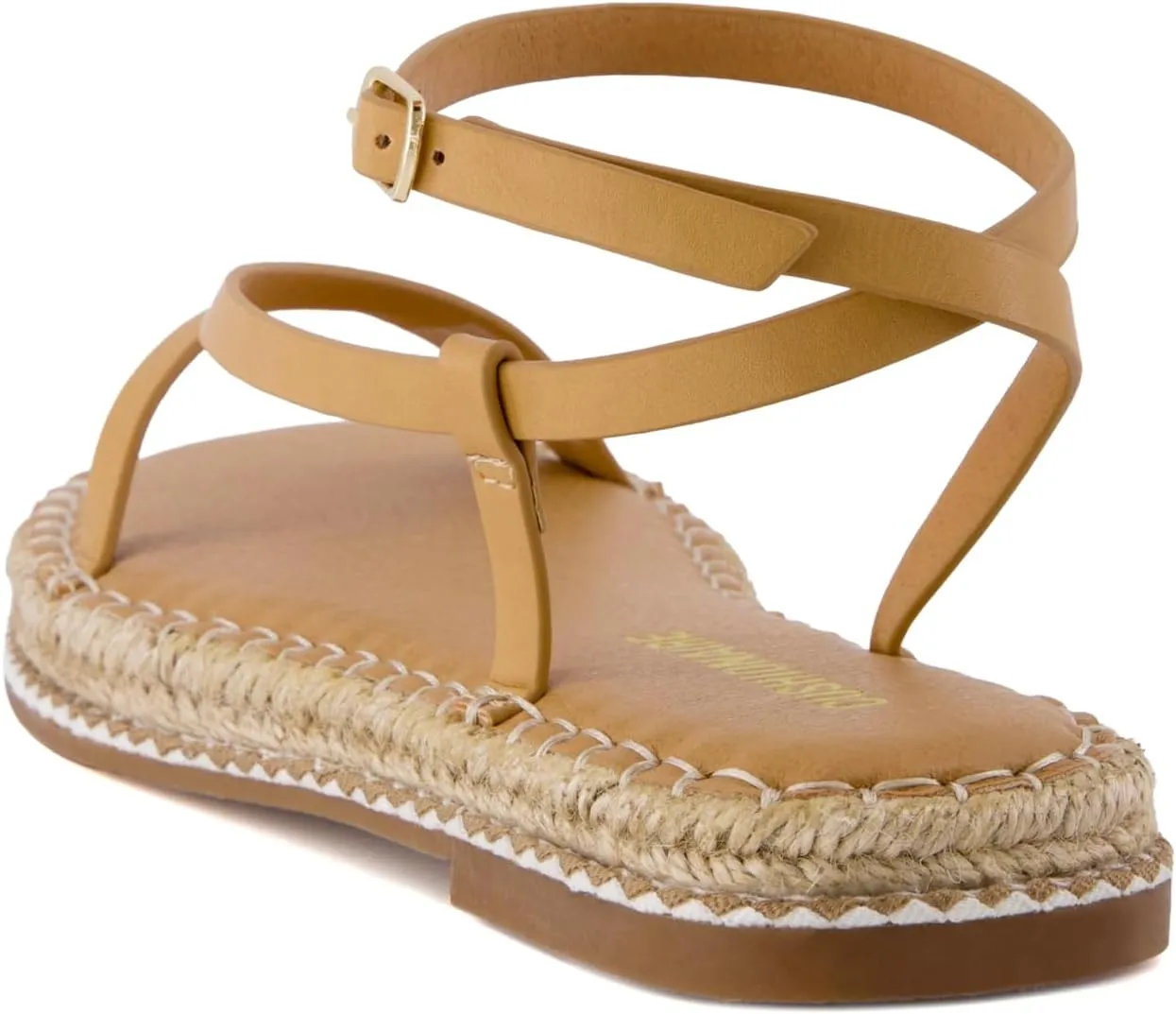 CUSHIONAIRE Bombay Women’s Espadrille Ankle-Strap Sandals with Jute-Wrapped Platform & Memory Foam Footbed