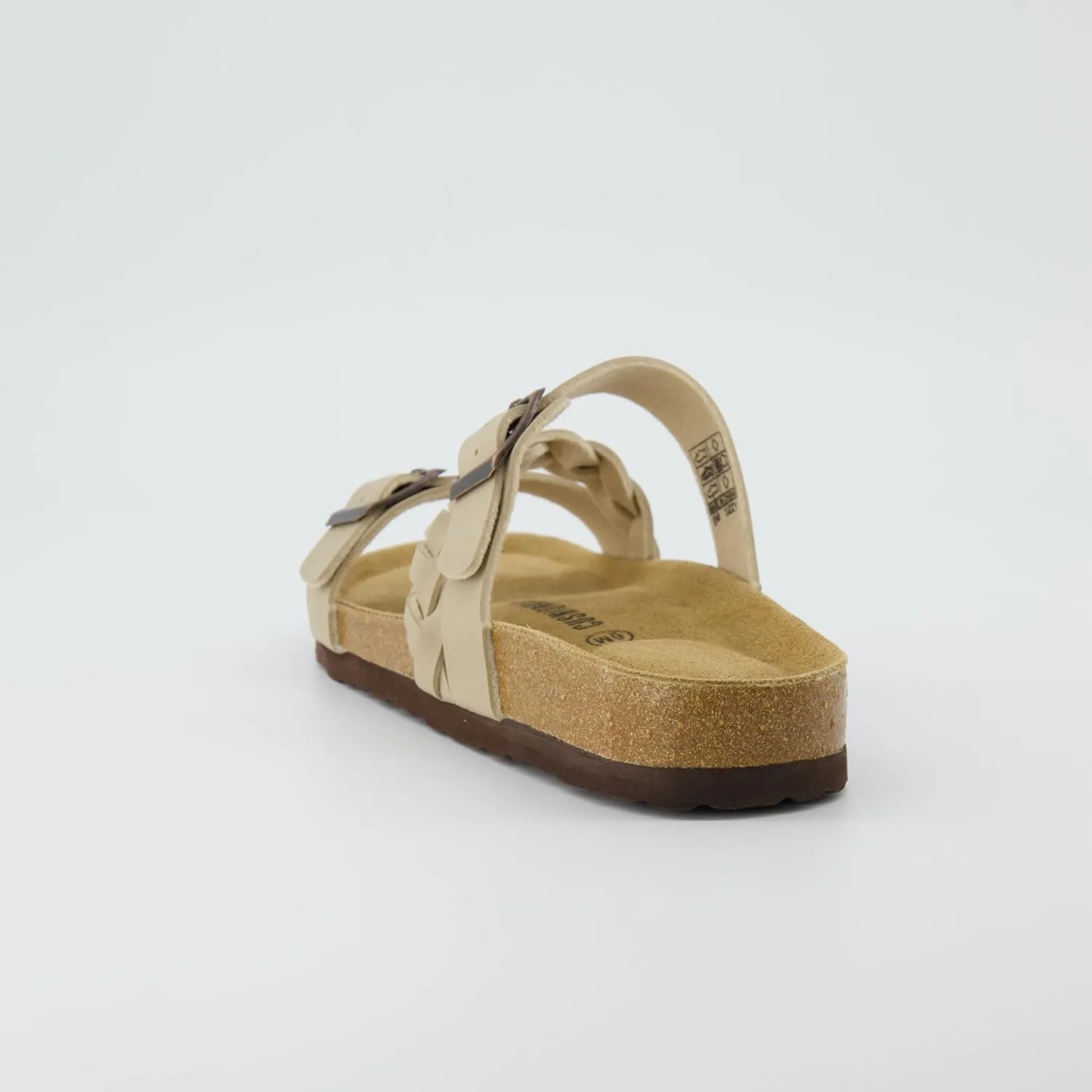 CUSHIONAIRE Women's Lizzy Cork Footbed Sandal - Comfortable, Adjustable Straps, Arch Support, Wide Widths Available, Boho Chic Summer Slides